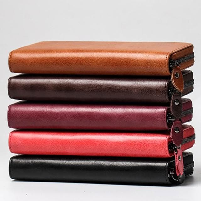 【LEESA】多卡位\真皮皮夾\長夾\拉鍊長夾\大容量包包\牛皮錢包\牛皮皮包\長皮夾\皮夾\錢包\男生錢包\禮物\送男友