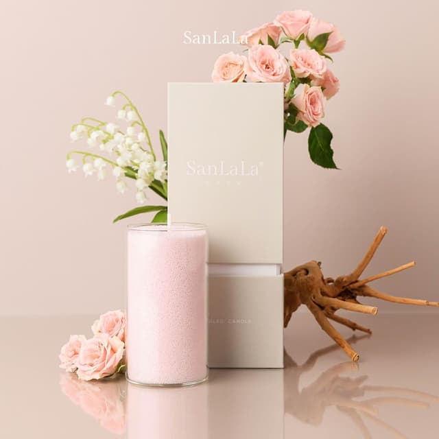SanLaLa 珍珠沙蠟-香氛蠟燭 (粉/花間漫步)