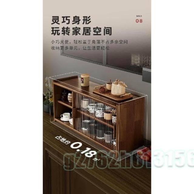 實木防塵杯架 長虹玻璃櫥櫃 茶具收納櫃 桌面儲物櫃 多功能餐邊櫃 雙層置物架 桌上收納架 水杯架 廚房置物架