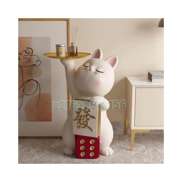招財貓大型擺件 落地樹脂裝飾 創意迎賓擺件 新店吉祥物 開業禮物 喬遷禮品 新居裝飾 客廳擺件 收銀台吉祥物