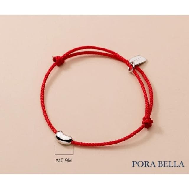 【Porabella】925純銀好運豆紅繩手鍊 好運轉運紅色手繩 幸運姻緣　好人緣紅繩手鍊 Bracelets