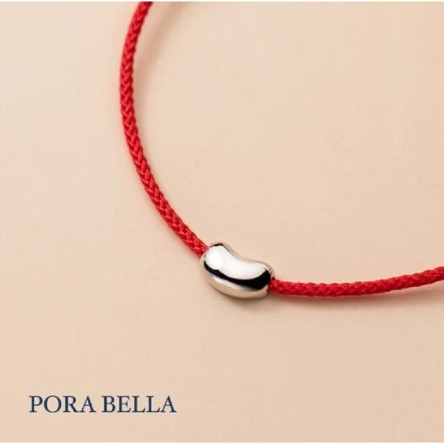 【Porabella】925純銀好運豆紅繩手鍊 好運轉運紅色手繩 幸運姻緣　好人緣紅繩手鍊 Bracelets