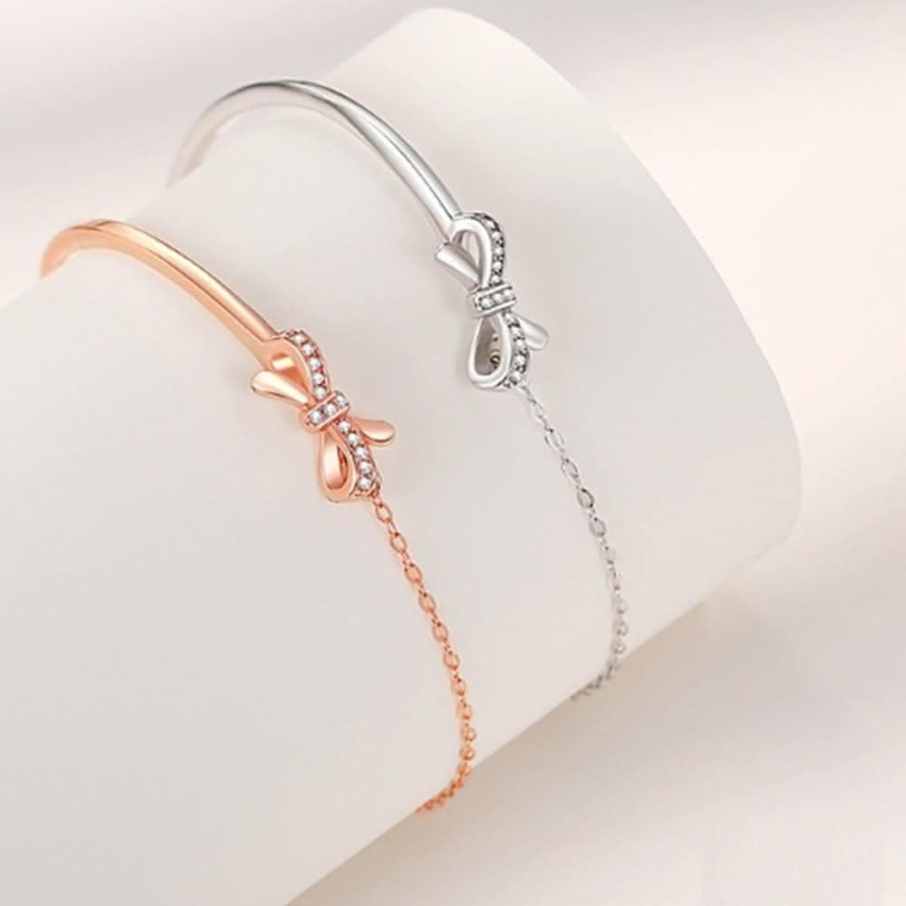 【Porabella】925純銀 蝴蝶結手鍊 輕奢ins小香風 滿鑽少女心手鏈 情人節禮物 Bracelets