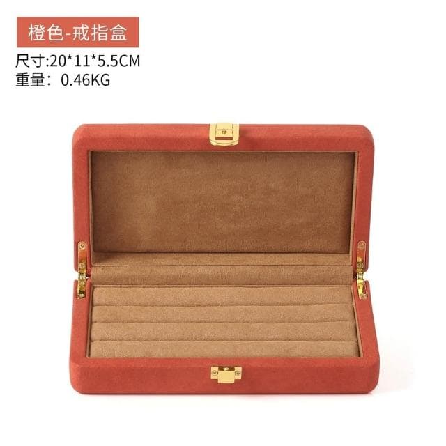【Porabella】新款高級質感首飾盒珠寶盒 超纖維絨收納盒飾品盒 飾品戒指項鍊耳環耳夾收納 展示收納盒 交換禮物