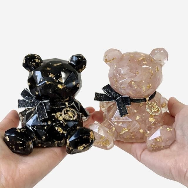 【Dawn Fashion 彤恩時尚】12星座守護石 開運水晶熊 招財水晶擺飾/ 父親節禮物//生日禮物