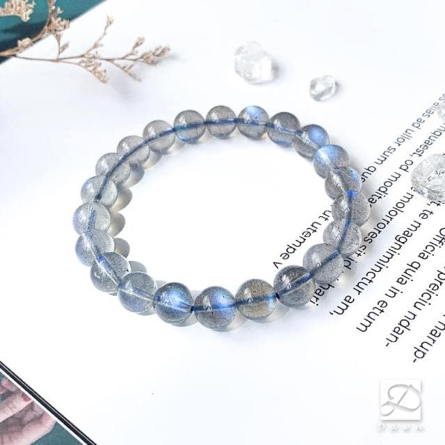 【Dawn Fashion 彤恩時尚】愛情 水晶手鍊 // 拉長石 灰月光 全藍光 泛微黃光//湛藍之星/生日禮物/父親節禮物