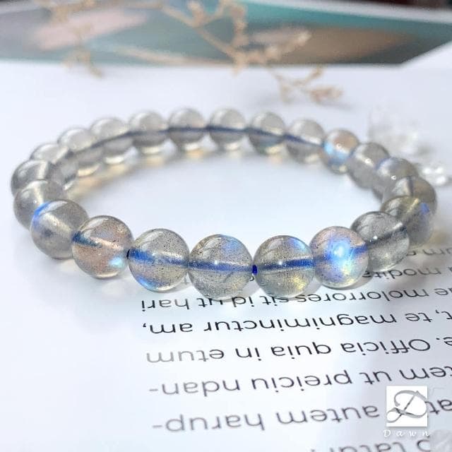 【Dawn Fashion 彤恩時尚】愛情 水晶手鍊 // 拉長石 灰月光 全藍光 泛微黃光//湛藍之星/生日禮物/父親節禮物