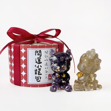 【Dawn Fashion 彤恩時尚】五行水晶龍 龍年行大運 //黃髮晶 紫水晶父親節禮物 / /生日禮物 / 開幕禮