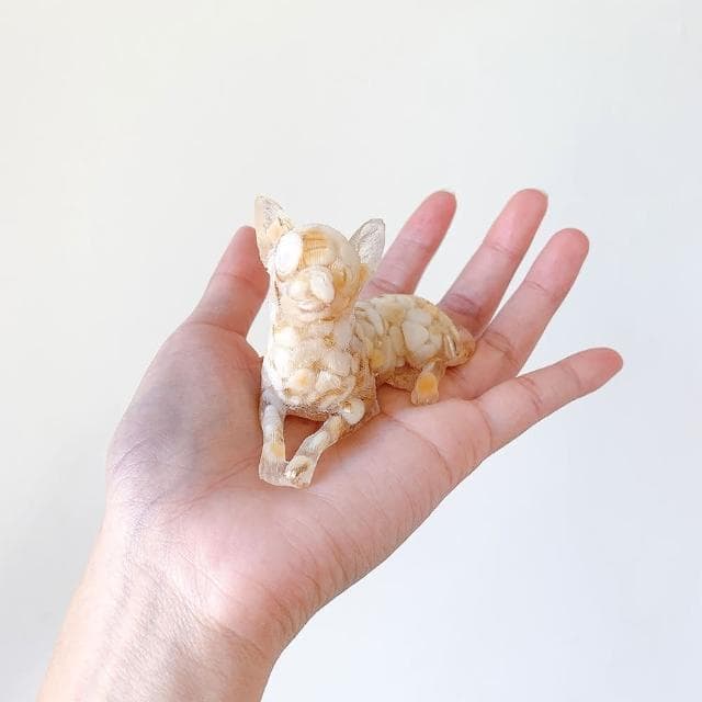 【Dawn Fashion 彤恩時尚】水晶吉娃娃 M號 // 原礦碎石 白貝石 黑曜石/生日禮物/父親節禮物/開幕禮