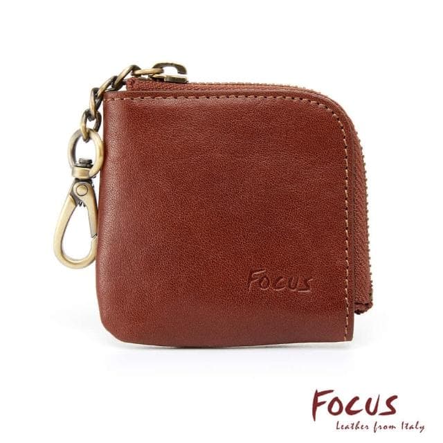 【FOCUS】經典原皮迷你方形拉鍊零錢包/復古小錢包(FTA0092 新品上市！)
