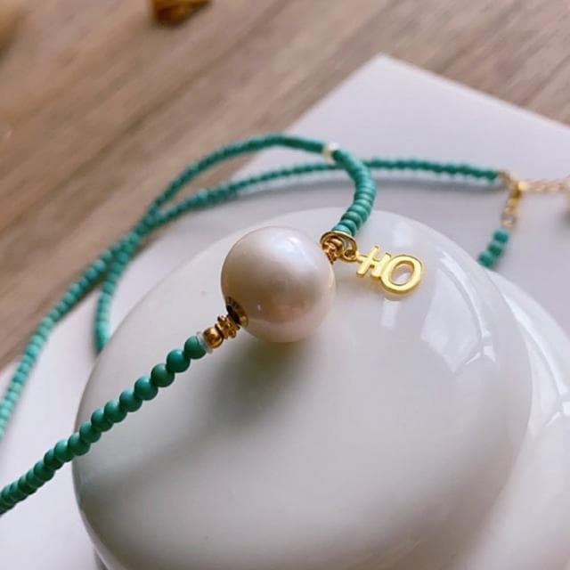 【LEESA】珍珠項鍊\細項鍊\天然飾品\短項鍊\鎖骨鍊\串珠項鍊\波希米亞\珍珠鎖骨鏈\女生飾品\生日禮物