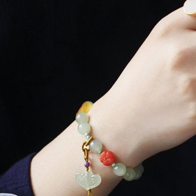 【LEESA】蜜蠟手串\南紅手串\玉手鍊\和田玉手鍊\保平安\中國風手鍊\女飾品\送長輩\生日禮物\串珠手鍊\佛珠