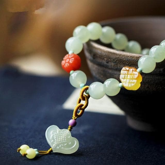 【LEESA】蜜蠟手串\南紅手串\玉手鍊\和田玉手鍊\保平安\中國風手鍊\女飾品\送長輩\生日禮物\串珠手鍊\佛珠