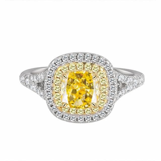 【LEESA】純銀戒指\黃寶石戒指\方形婚戒\食指戒\高級飾品\結婚婚戒\高級珠寶\銀戒指\送長輩\生日禮物