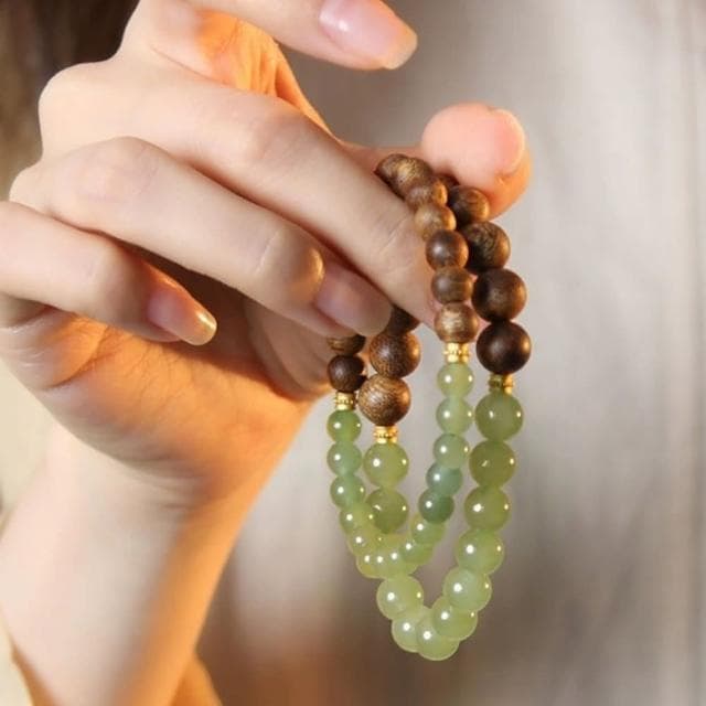【LEESA】和田玉手鍊\保平安\玉手串\復古百搭\佛珠\文玩手串\避邪手鍊\玉石手鍊\送長輩\送閨蜜\生日禮物