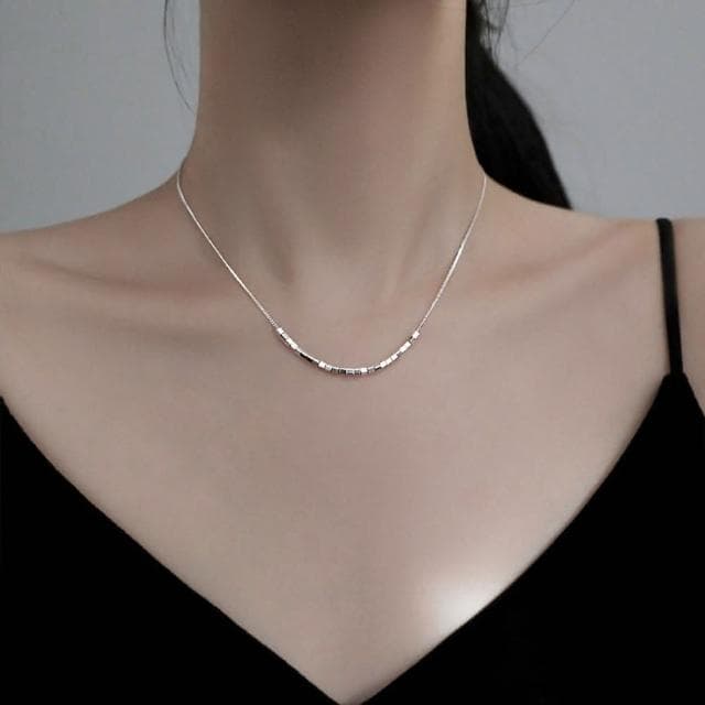 【LEESA】名牌項鍊 設計高級感 輕奢項鍊 鎖骨鏈項墜 女生飾品 全純銀項鍊 韓國項鍊 學生生日禮物 女項鍊