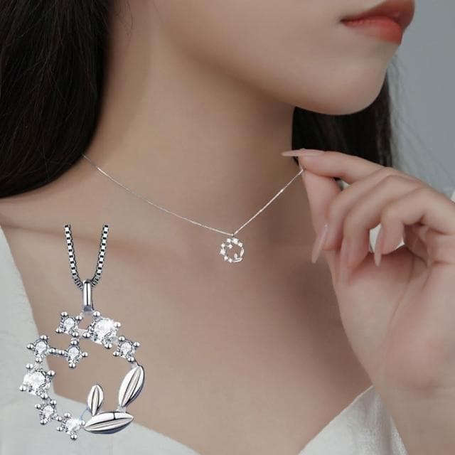 【LEESA】花環項鍊\純銀項鍊\閨蜜項鍊\鎖骨鏈\造型項鍊\高級飾品\短項鍊\女朋友生日禮物\送禮\純銀飾品