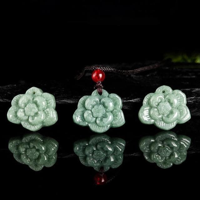 【LEESA】玉項鍊\蓮花座\玉石項鍊\翡翠項鍊\蓮花吊飾\禮物\吊墜\玉墜\配飾\招財納福\保平安\新中式\百搭飾品