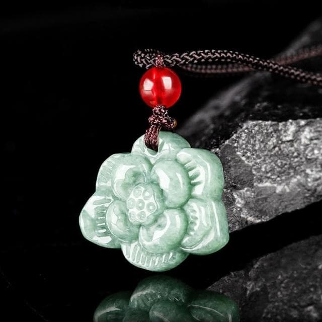 【LEESA】玉項鍊\蓮花座\玉石項鍊\翡翠項鍊\蓮花吊飾\禮物\吊墜\玉墜\配飾\招財納福\保平安\新中式\百搭飾品