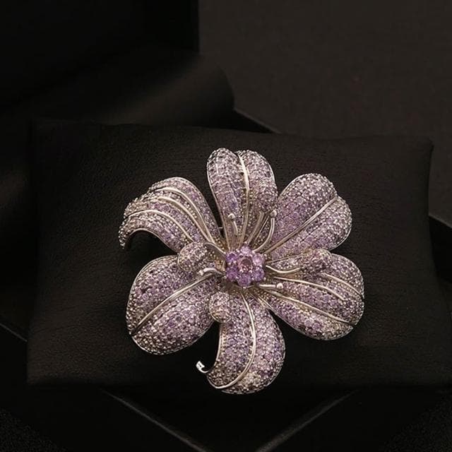 【LEESA】金屬別針\復古胸針\造型胸針\鋯石\花朵\配飾\優雅\配件\送媽媽\情人節禮物\花開富貴\小香風\胸針\別針