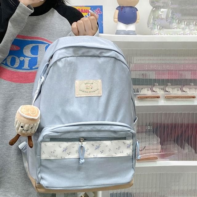 【LEESA】大容量後背包\藍色包包\後背包韓國\包包\後背包\生日禮物\女生實用\尼龍包包\書包\a4包包\電腦後背包\森林系