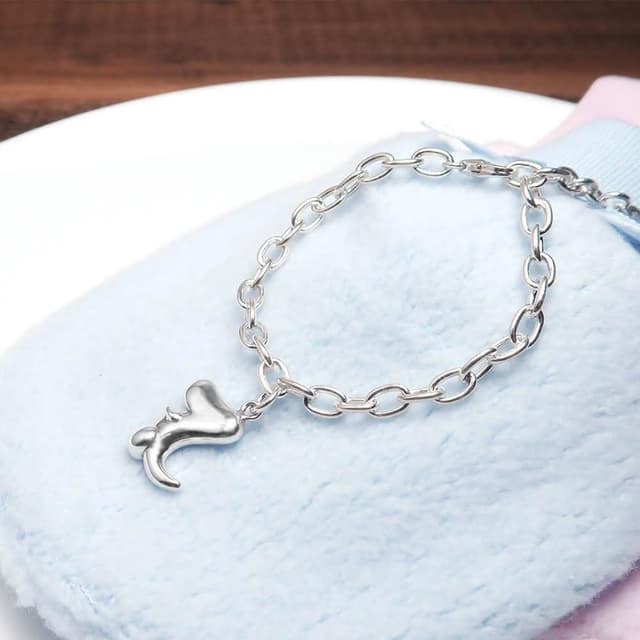 【ART64】純銀兒童手鍊/寶寶手鍊 生日/滿月/彌月禮物推薦 小恐龍造型 寬版