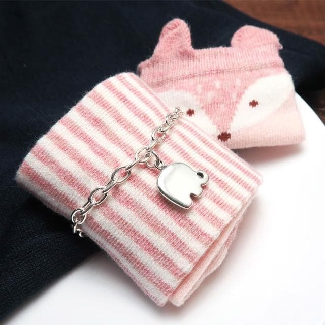 【ART64】純銀兒童手鍊/寶寶手鍊 生日/滿月/彌月禮物推薦 小象寶寶造型 寬版