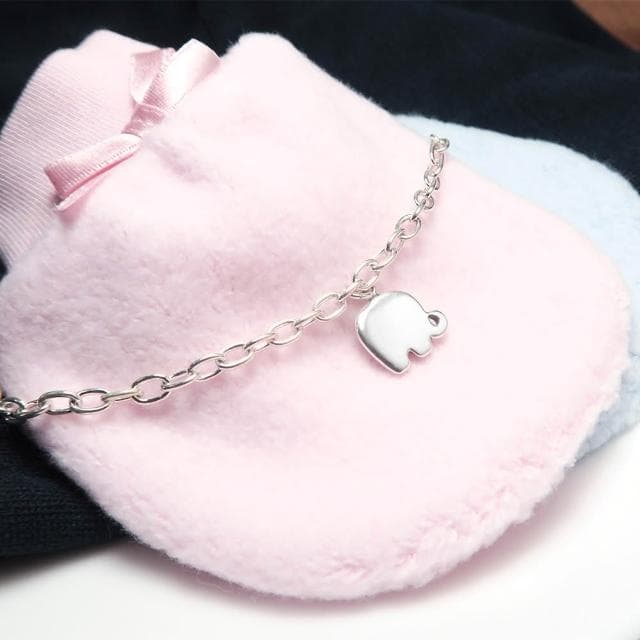 【ART64】純銀兒童手鍊/寶寶手鍊 生日/滿月/彌月禮物推薦 小象寶寶造型 寬版