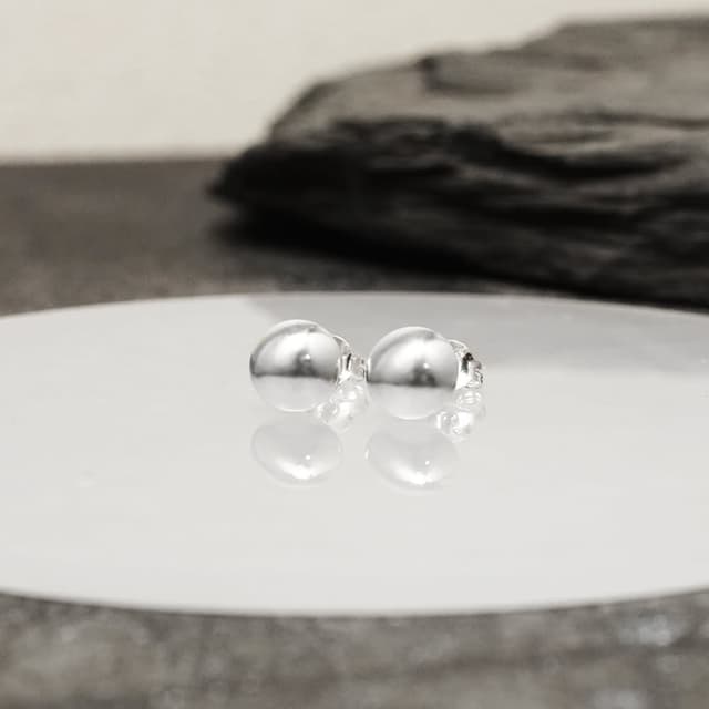 【ART64】圓環經典系列耳環 圓潤大款 925純銀 針式耳環 (女生 男生 中性耳環 )