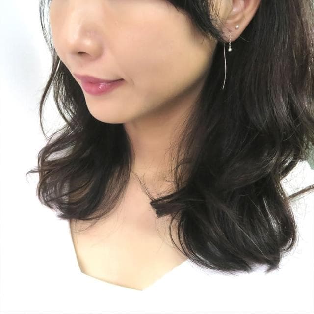 【ART64】波浪垂珠 長鍊 純銀耳環(925純銀耳環 女生耳環)