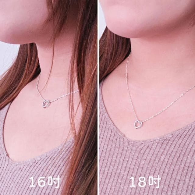【ART64】綺麗愛心環鑽 純銀項鍊(925純銀項鍊 16吋/18吋可選  女生禮物 情人節禮物 母親節禮物)