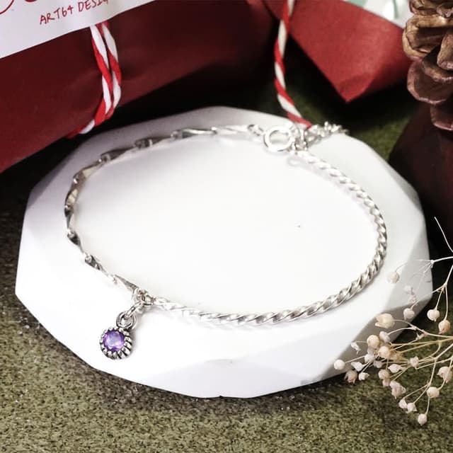 【ART64】純銀 天然石系列 半半手鍊 925純銀手鍊 女生手鍊 祝福禮物  女生禮物 情人節禮物 母親節禮物