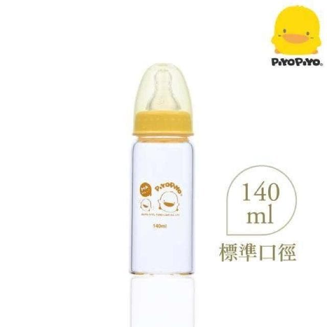黃色小鴨 媽咪乳感標準口徑玻璃奶瓶140CC 830326 台灣製