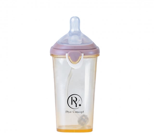 【Piyo Piyo 黃色小鴨】PPSU預備學飲掀蓋天使奶瓶 PPSU預備學飲掀蓋天使吸管杯240ml