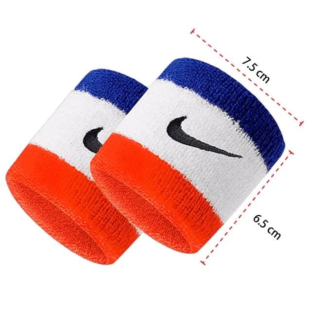 【NIKE 耐吉】SWOOSH 紅藍白色運動腕帶護腕 速乾吸濕排汗透氣材質 棒球健身單車適用 交換禮物(N0001565620OS)