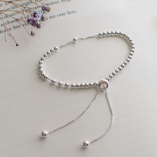 【BLUMA】925純銀串珠手鏈 小圓球純銀手鍊 生日情人節禮物 女生手鏈 飾品禮盒 飾品禮盒