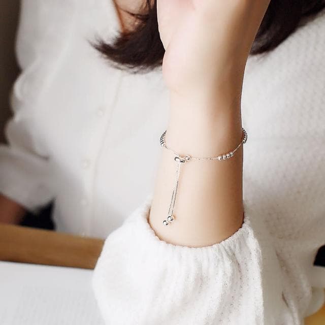 【BLUMA】925純銀串珠手鏈 小圓球純銀手鍊 生日情人節禮物 女生手鏈 飾品禮盒 飾品禮盒