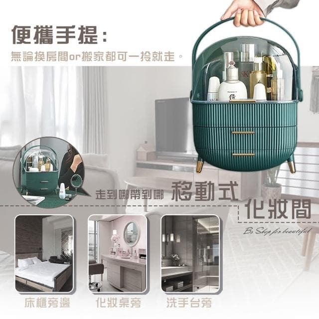 【毛皇上】手提大容量化妝箱化妝品收納箱/手提化妝箱/化妝置物架/保養品置物架/百寶箱/收納櫃