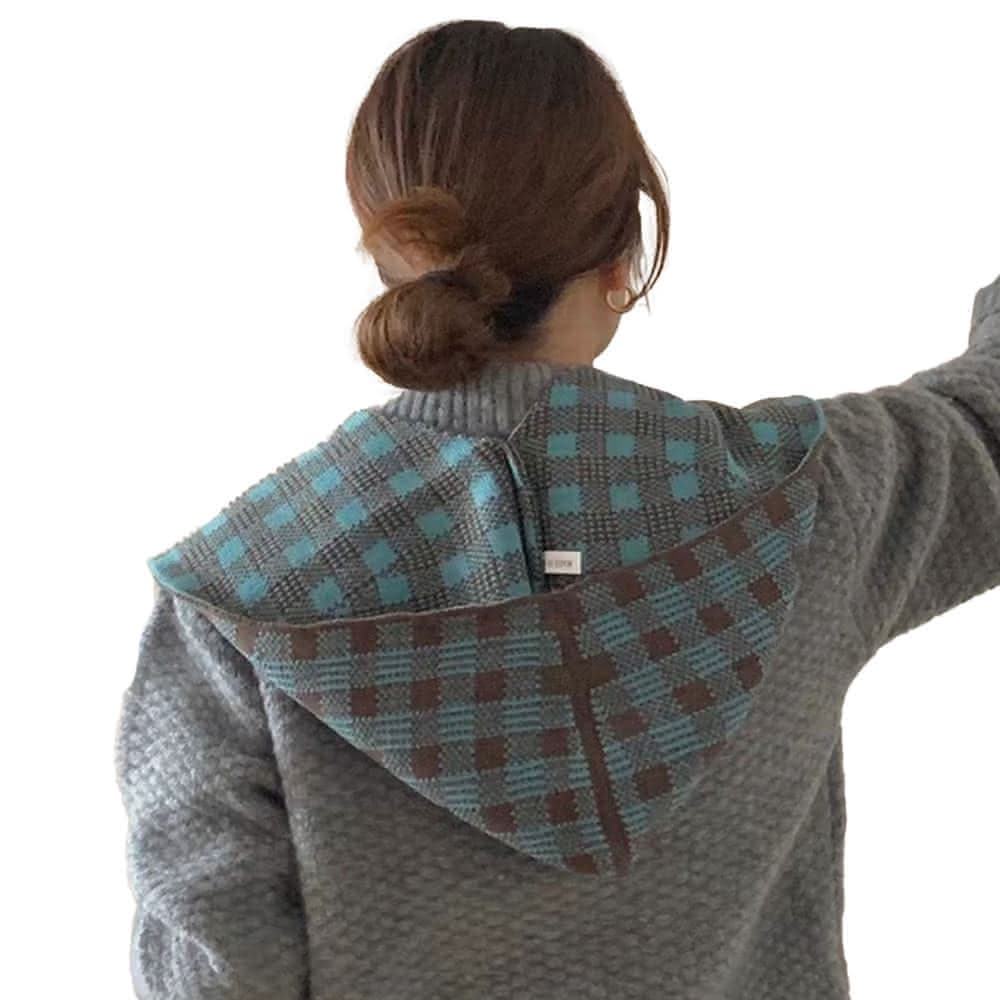 【my stere 我的時尚秘境】現貨-冬保暖百搭兩用式針織圍巾帽-格紋款(圍巾帽子兩用 超保暖 方便攜帶)