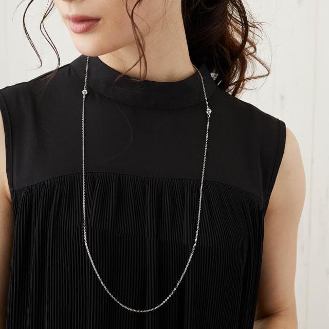 【飛龍牌】日本製 Melody Accessory 眼鏡配飾 2WAY 兩用 項鏈 水鑽 眼鏡鍊 ( Melody02_Silver 銀色)