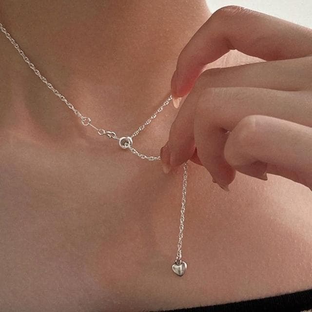 【MoonDy】s925純銀項鍊 女生項鍊 愛心項鍊  正韓純銀項鍊  女項鍊 全純銀項鍊 正韓純銀項鍊 情人節禮物