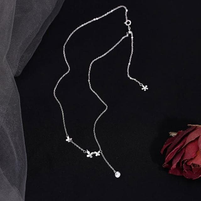 【KT DADA】項鍊 925 純銀項鍊 新娘飾品 女生項鍊 小香項鍊 寶石項鍊 精品 不過敏 日系項鍊  生日禮物