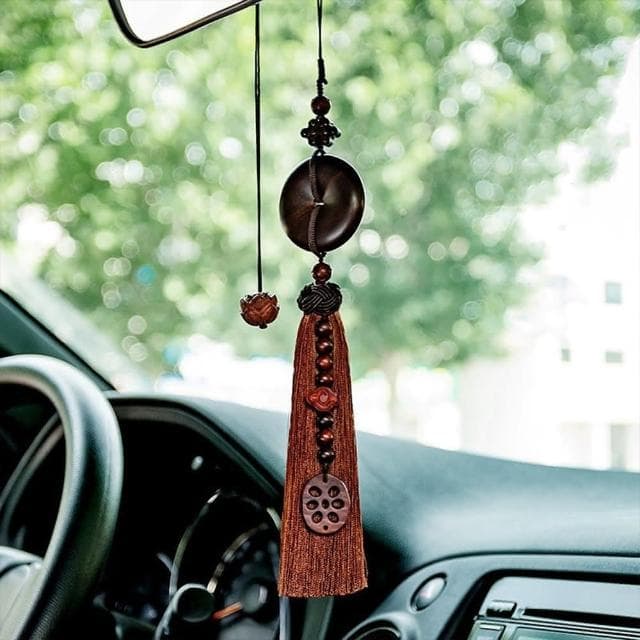 【KT DADA】生日禮物 小禮物 吊飾 掛件 小葉紫檀車掛件 車用掛件 後視鏡吊墜 汽車掛件 平安吊飾 流蘇掛飾