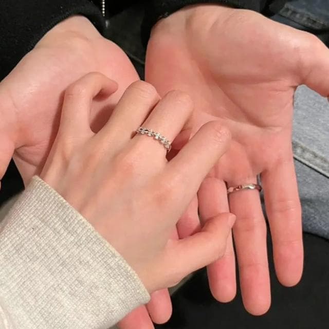 【MoonDy】結婚戒指 情侶戒指 訂婚戒指 對戒 求婚戒指 純銀戒指 生日禮物 可調式戒指 男戒指 女戒指