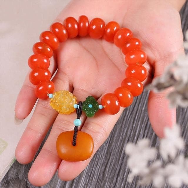 【MoonDy】手鍊 南紅珠手鍊 玉手鍊 串珠手鍊 保平安手鍊 避邪手鍊 粗手鍊 蜜蠟佛珠 碧玉手串 送長輩 禮物