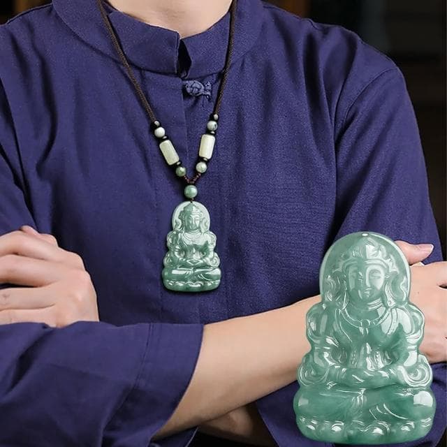 【MoonDy】翡翠項鍊 天然緬甸A貨 翡翠度母觀音 高檔翡翠 掛件 招財 富貴 油青冰種 玉石 玉石吊墜 玉墜 吊墜項鍊 禮物