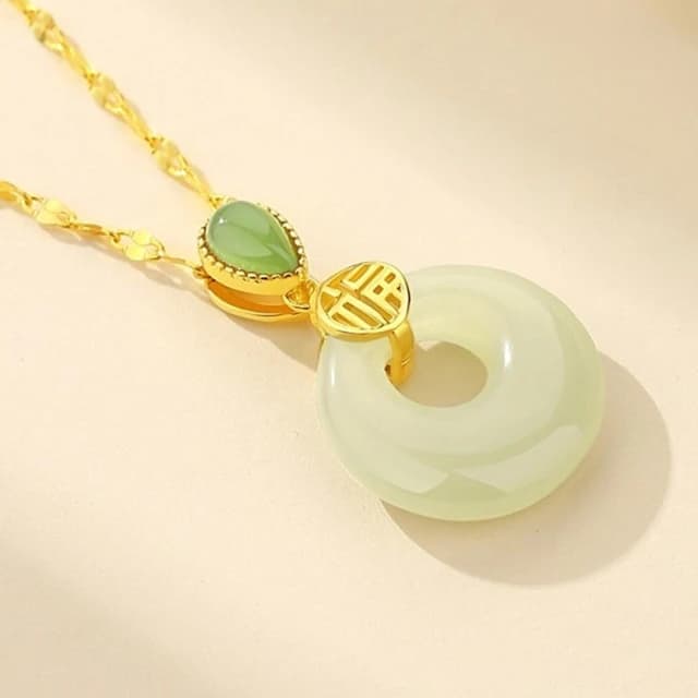 【MoonDy】項鍊 純銀項鍊 金項鍊 玉項鍊 驅邪避凶 平安扣項鍊 和田玉項鍊 平安納福 吊墜項鍊 鎖骨鍊 生日禮物 氣質項鍊