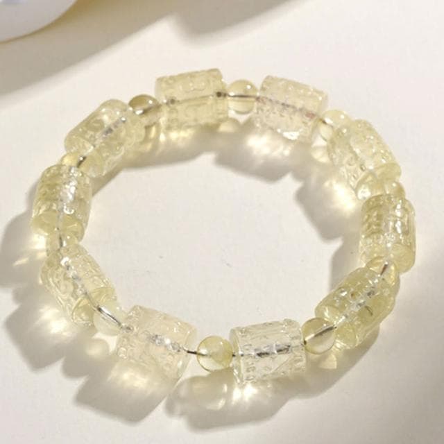 【MoonDy】手環 水晶手鍊 黄水晶桶珠 單圈手鍊 招財水晶 黃水晶手鍊 回文手串 招財手鍊 廣結善緣 生日禮物