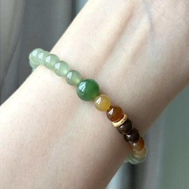 【KT DADA】碧玉手串 玉手鍊 和田玉手串 圓珠手鍊 漸變手鍊 送長輩 送禮 手鍊 手環 手串 驅邪納福 保平安