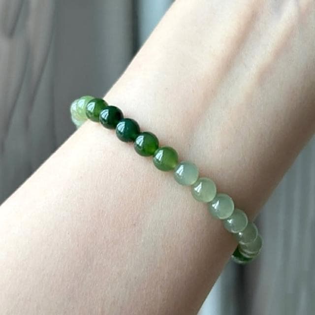 【KT DADA】碧玉手串 玉手鍊 和田玉手串 圓珠手鍊 漸變手鍊 送長輩 送禮 手鍊 手環 手串 驅邪納福 保平安